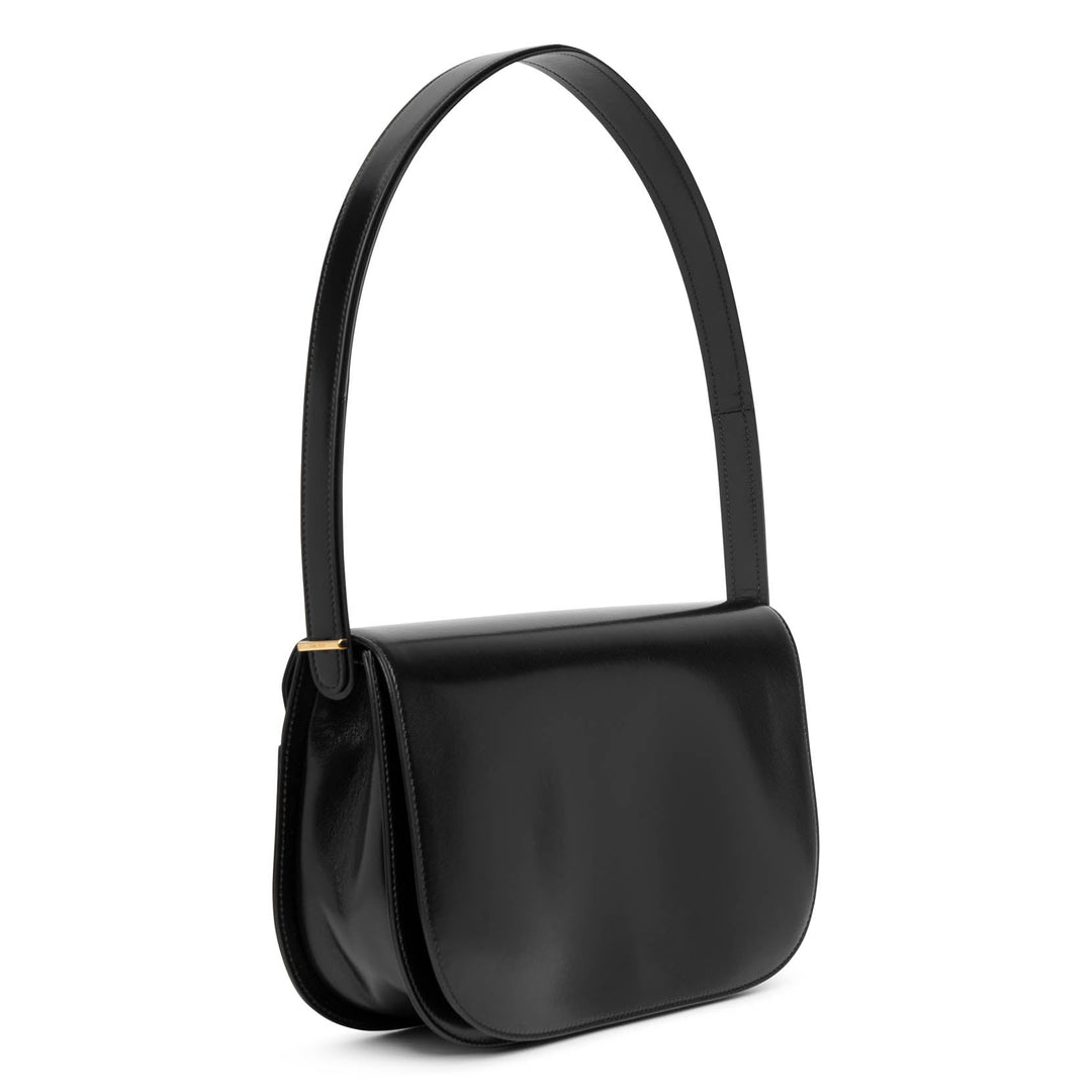 The Row | Marion black leather shoulder bag black | Savannahs