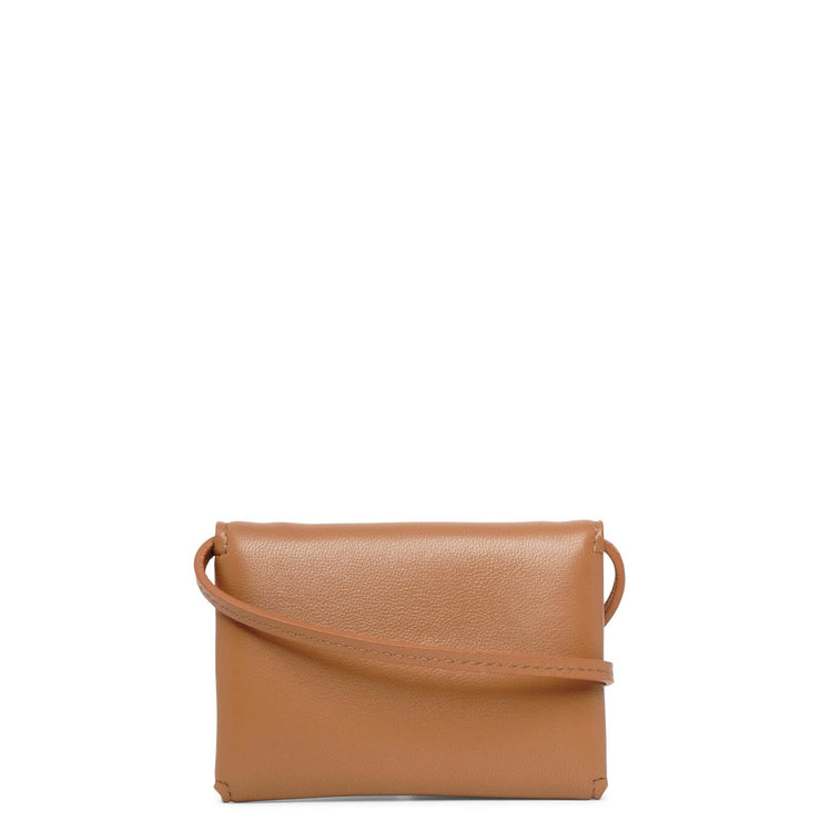 Mini Envelope taupe leather shoulder bag