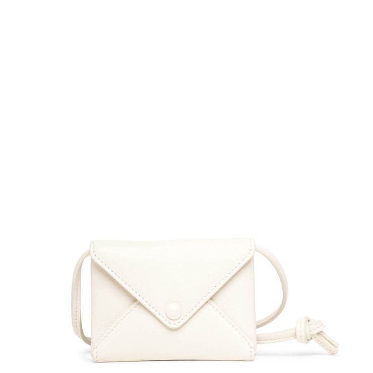 The Row | Mini Envelope ivory white leather shoulder bag | Savannahs