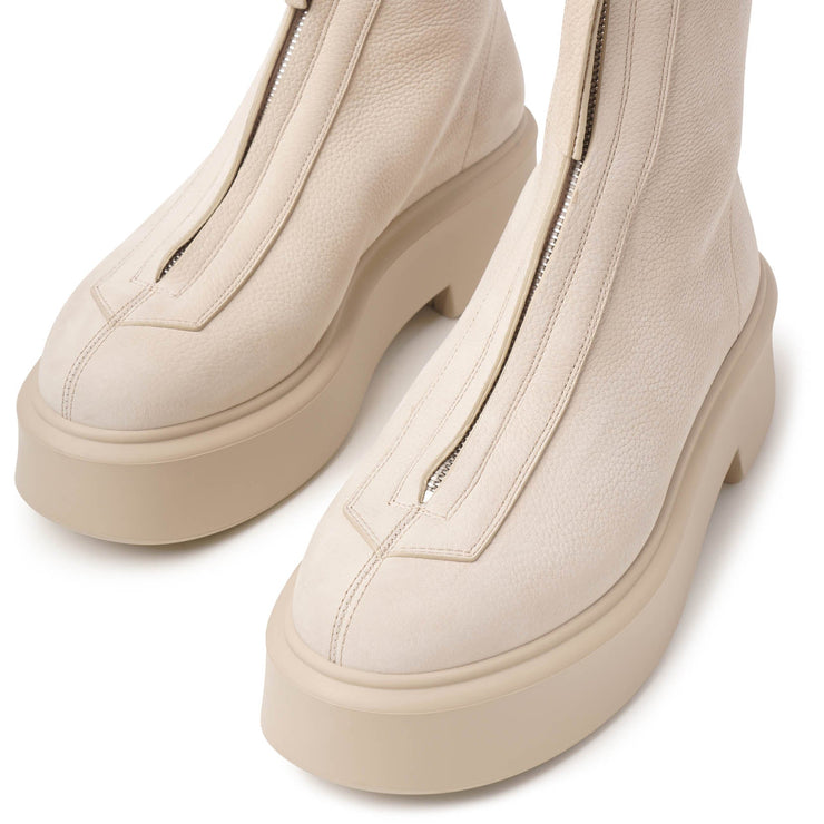 The Row | Zipped 1 beige nubuck ankle boots | Savannahs