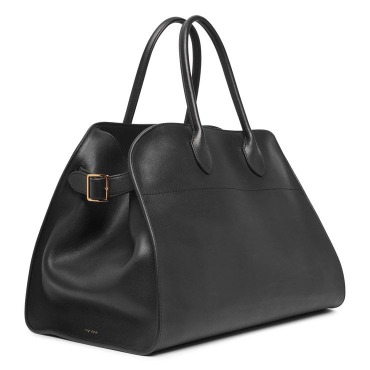 The Row Soft Margaux 15 Leather Bag in Black