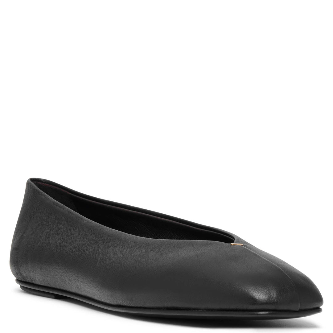 フラットシューズ THE ROW Woman Ballet flats Black F1598SL3 BLK Square Ballet Flat Black in Leather – The Row