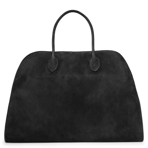 The Row | Soft Margaux 17 black suede bag | Savannahs