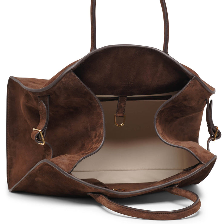 Soft Margaux 15 Bag Brown in Suede – The Row