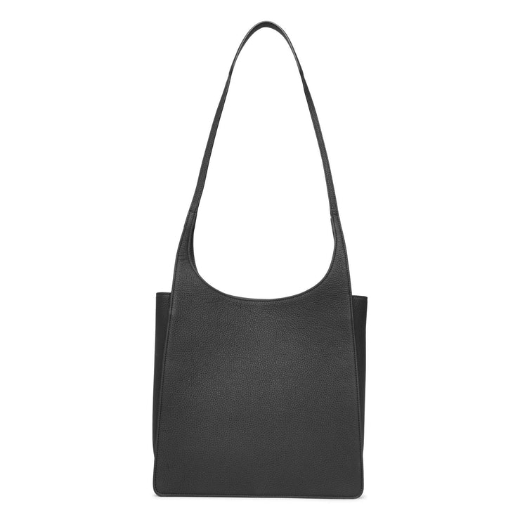 Jules black leather tote bag