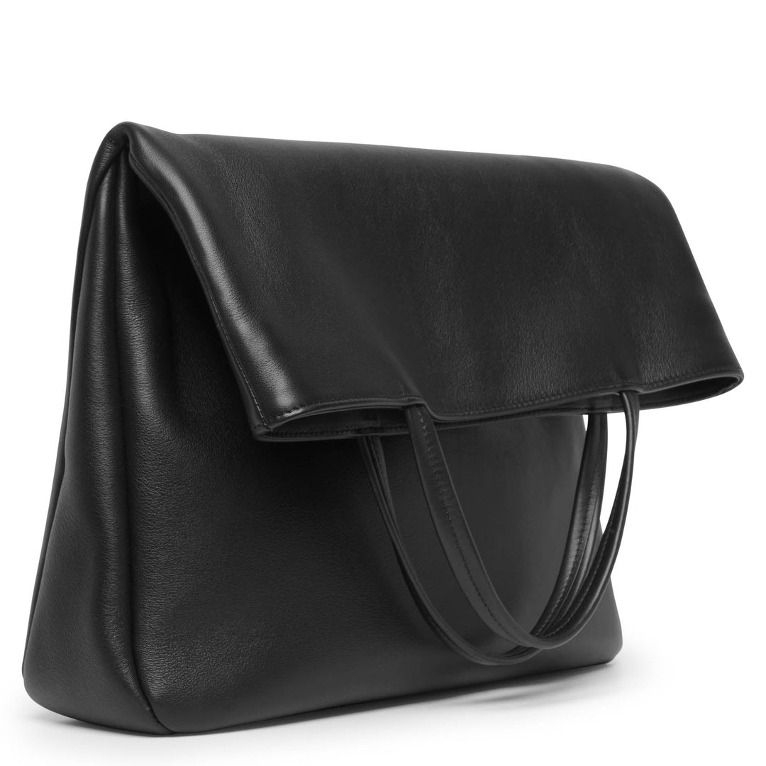 The Row | Everett black leather bag | Savannahs