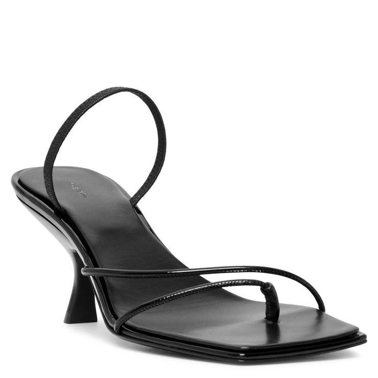Rai patent black sandals