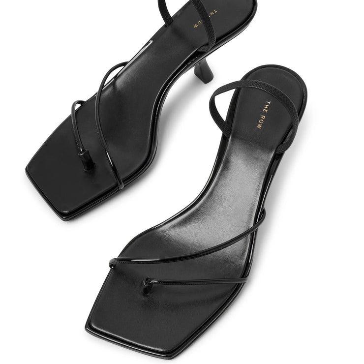 Rai patent black sandals