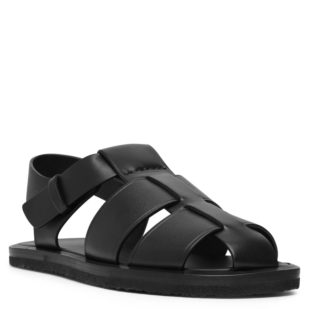 The Row | Fisherman black crepe sandals | Savannahs