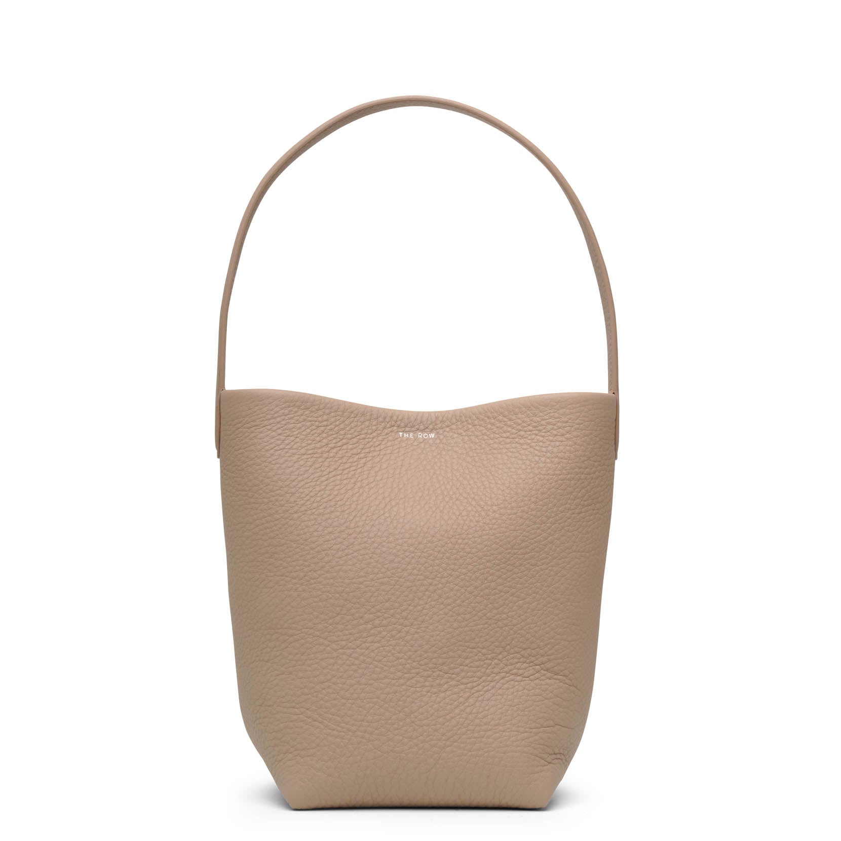 Small N/S Park taupe grain leather tote bag