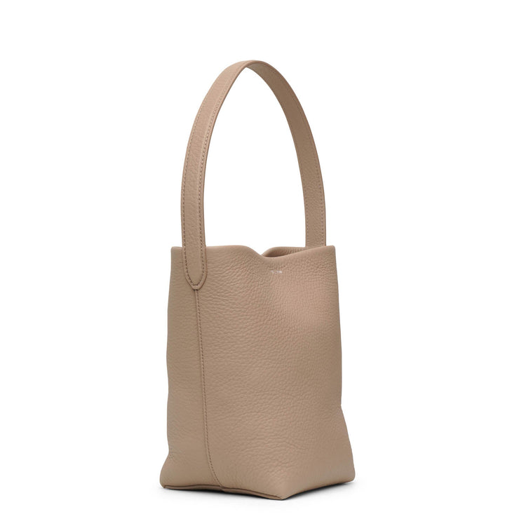 The Row, Small N/S Park taupe grain leather tote bag