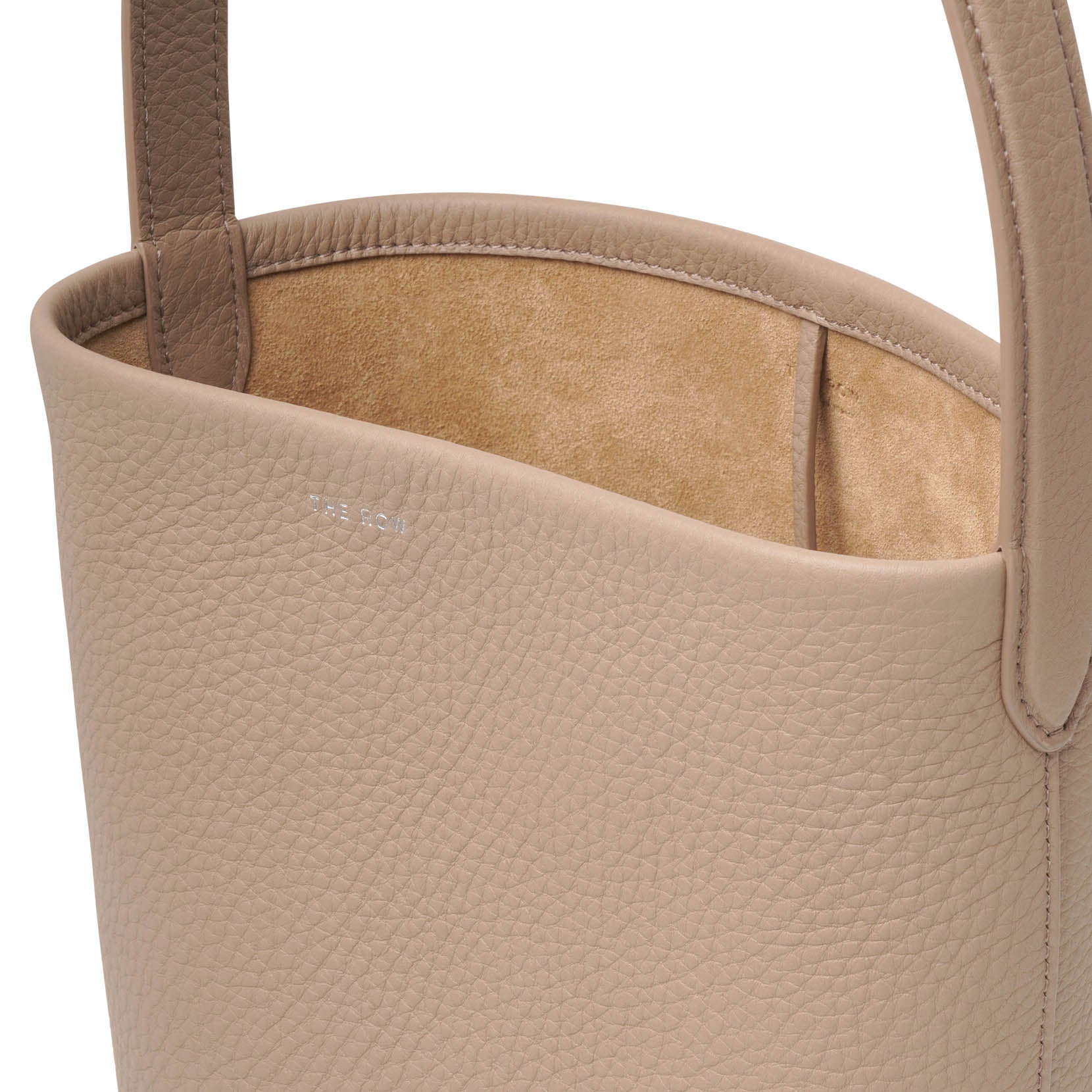 Small N/S Park taupe grain leather tote bag