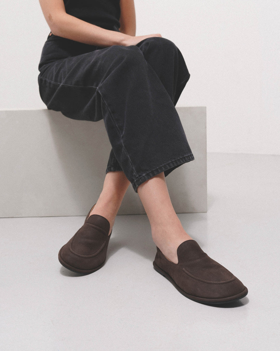 The Row | Canal brown nubuk loafers | Savannahs