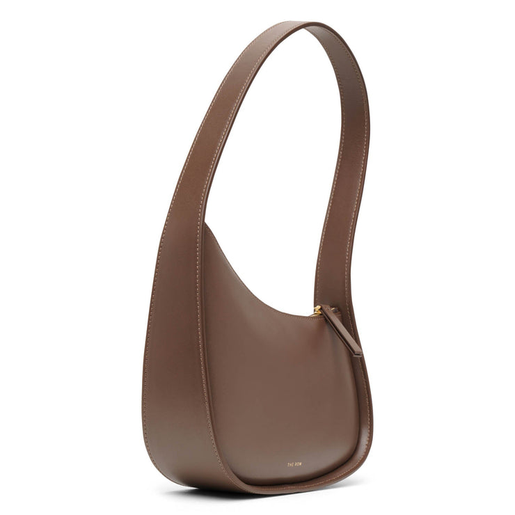 The Row, Half Moon brown leather shoulder bag