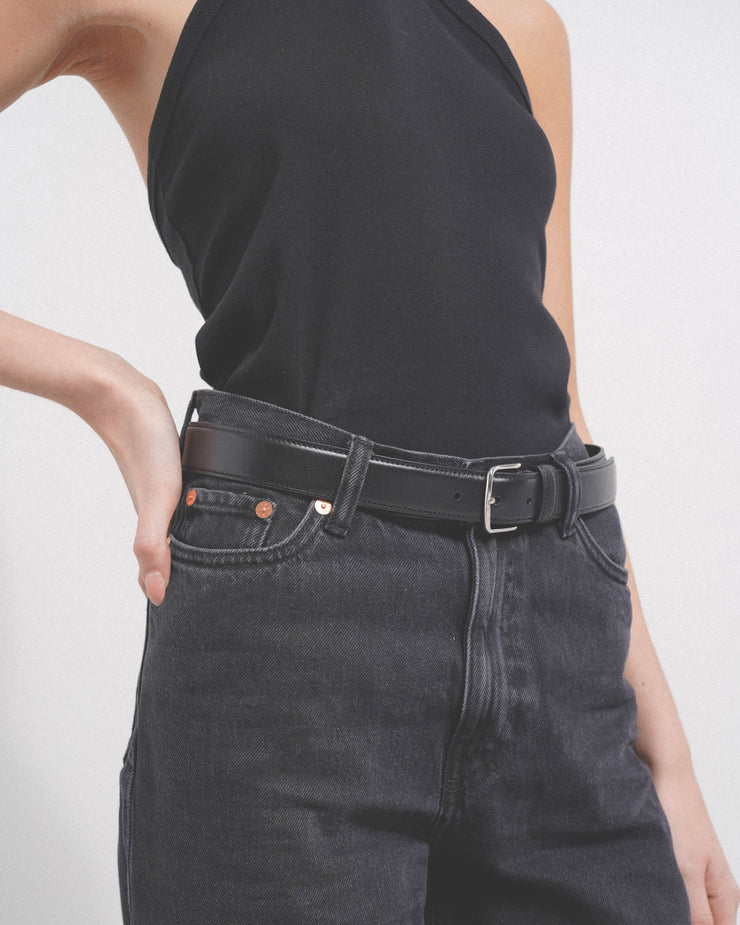 Classic Belt Black in Leather – The Row