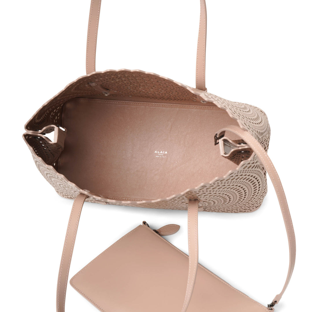 Alaïa | Mina 32 vienne circulaire beige tote bag | Savannahs