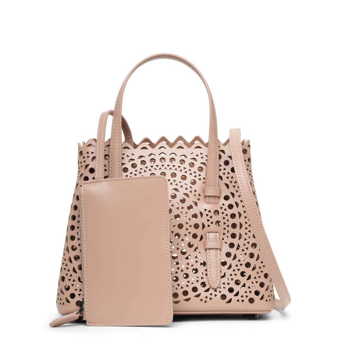 Alaïa | Mina 20 vienne circulaire beige leather tote bag