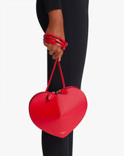 Le Coeur red leather crossbody bag