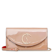 Loubi54 patent shimmer nude clutch