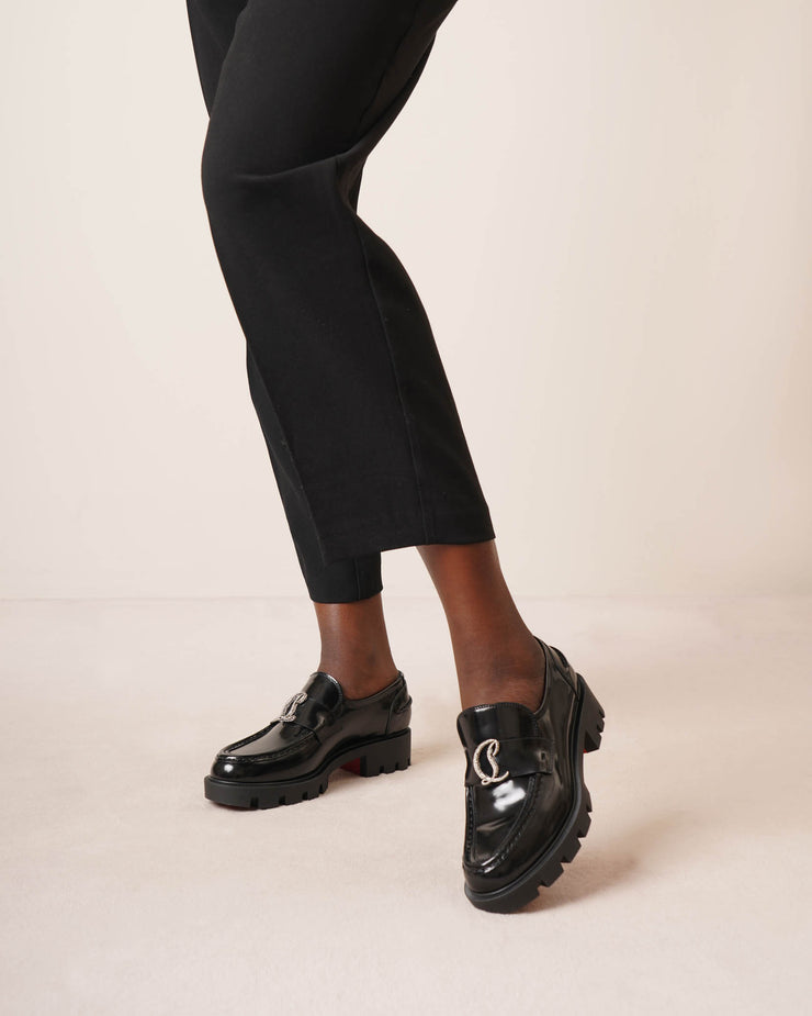 modbydeligt besværlige Fredag Christian Louboutin | CL Moc black leather strass loafers | Savannahs