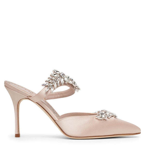 MANOLO BLAHNIK ヌード ケイナミュ サテン ミュール MB20122S-Manolo-Blahnik-