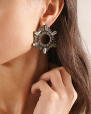 Mini begum black crystal earrings