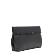 Sienna black saddle leather clutch